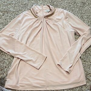 Calvin Klein Women's Blush Long Sleeve Blouse